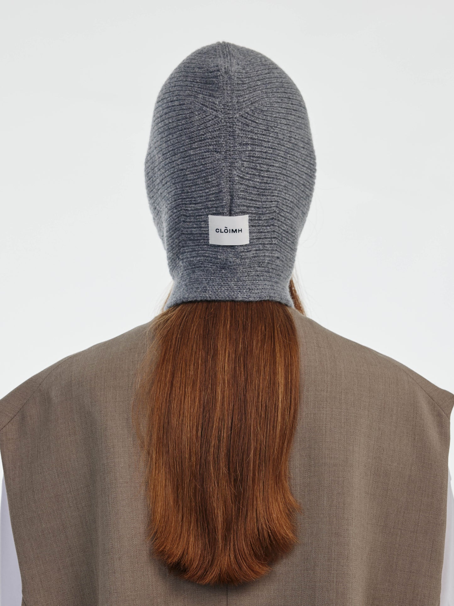 Wool Tied Hood - Grey Melange