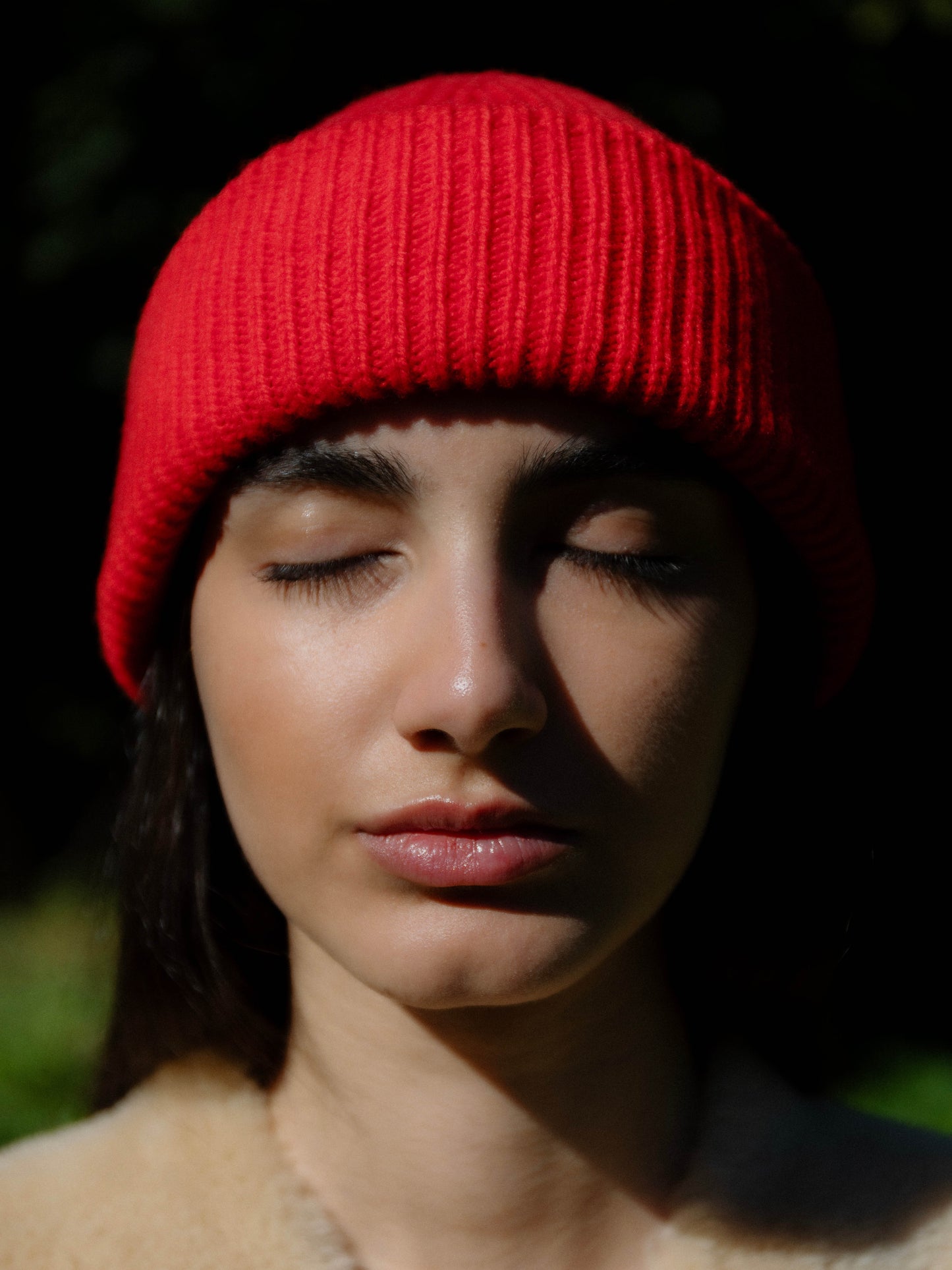 Chunky Soft Wool Beanie Hat - Red