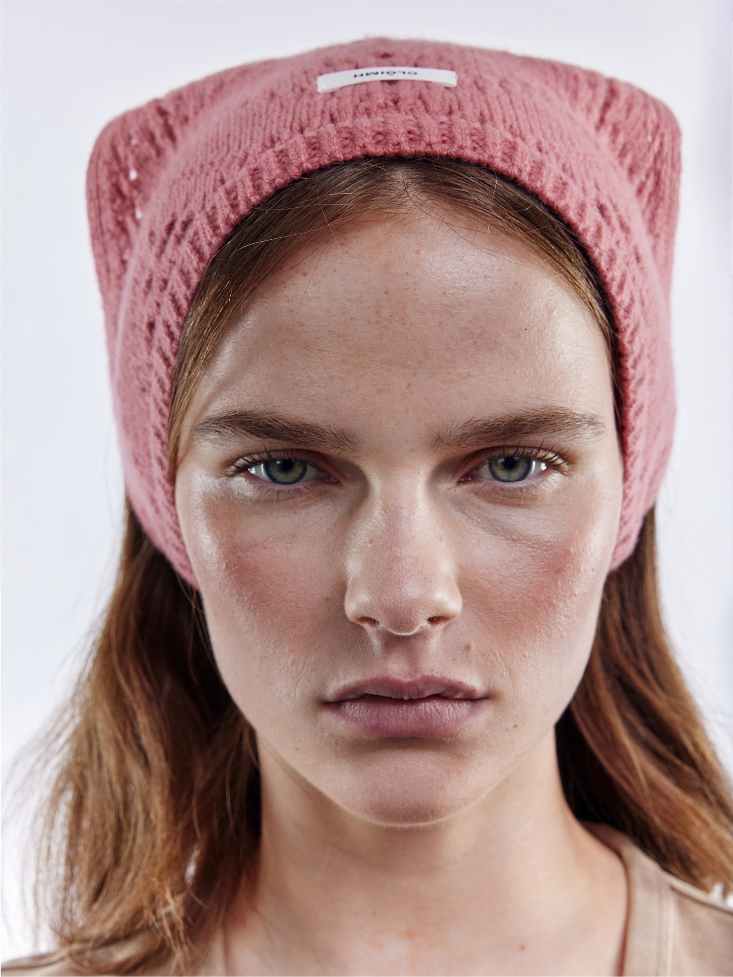 Pointelle Soft Wool Bandana - Rose