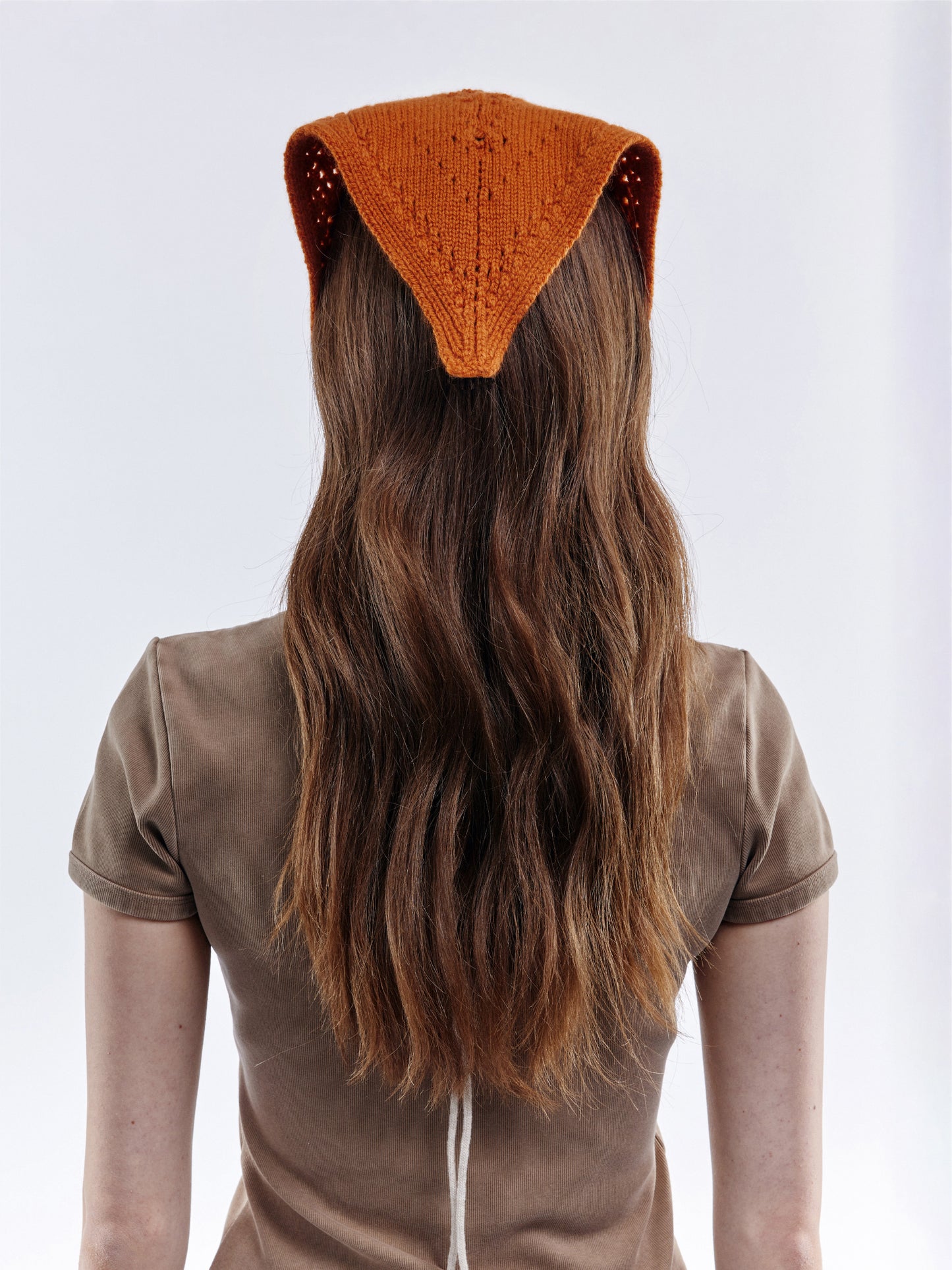 Pointelle Soft Wool Bandana - Sienna