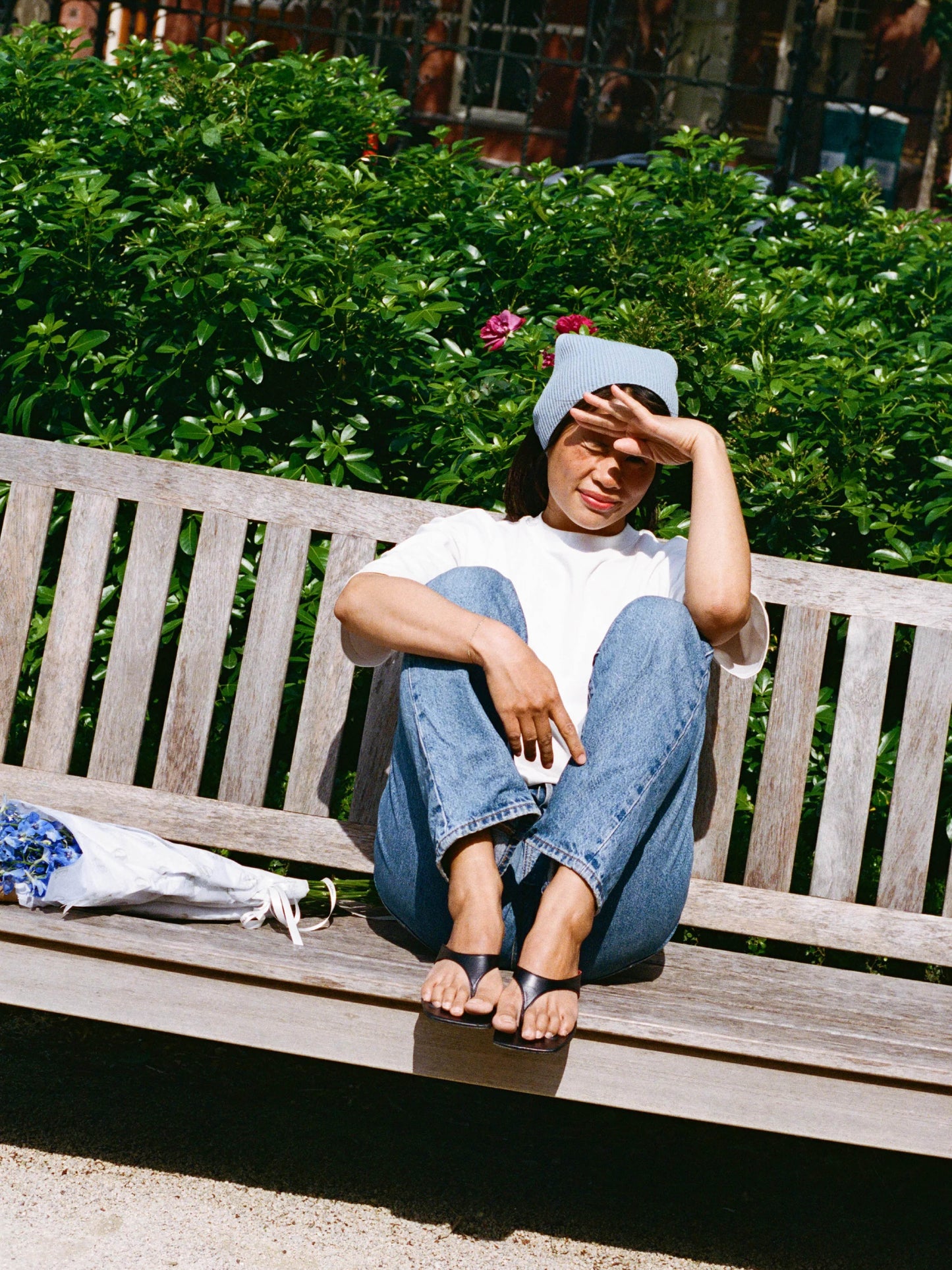 Soft Wool Bandana - Soft Blue