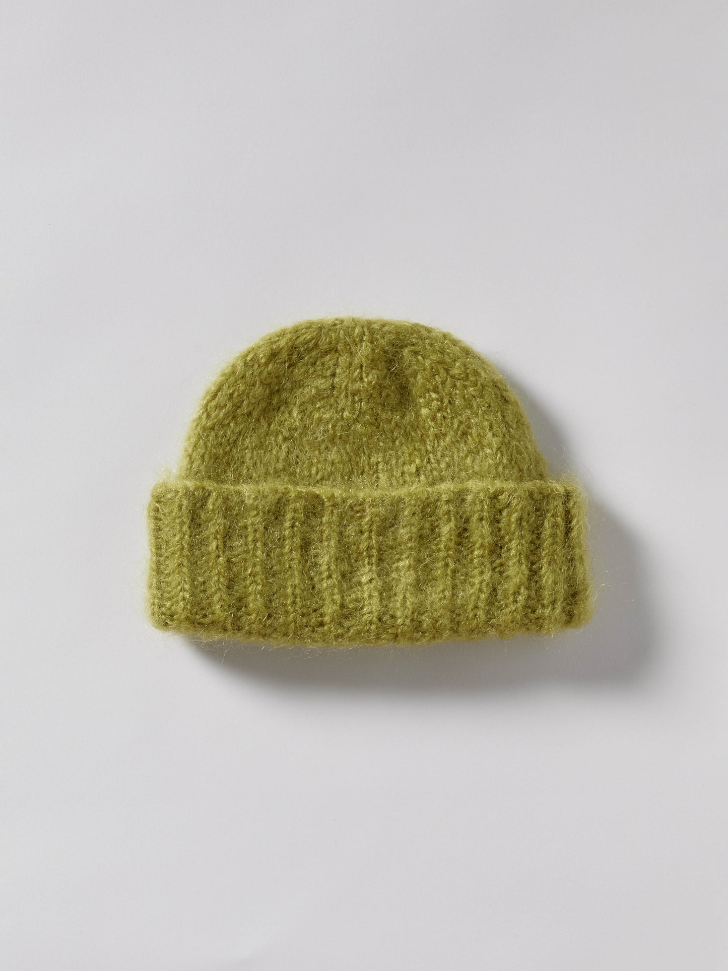 Brushed Mohair-Wool Beanie Hat - Pistachio