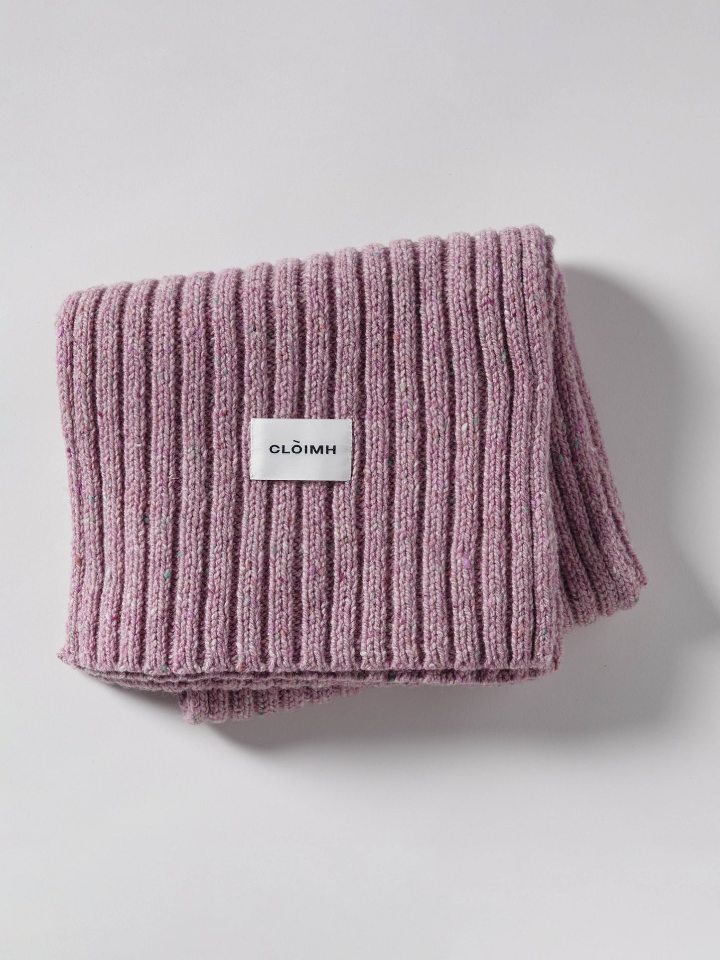 Donegal Chunky Ribbed Wool Scarf - Pink