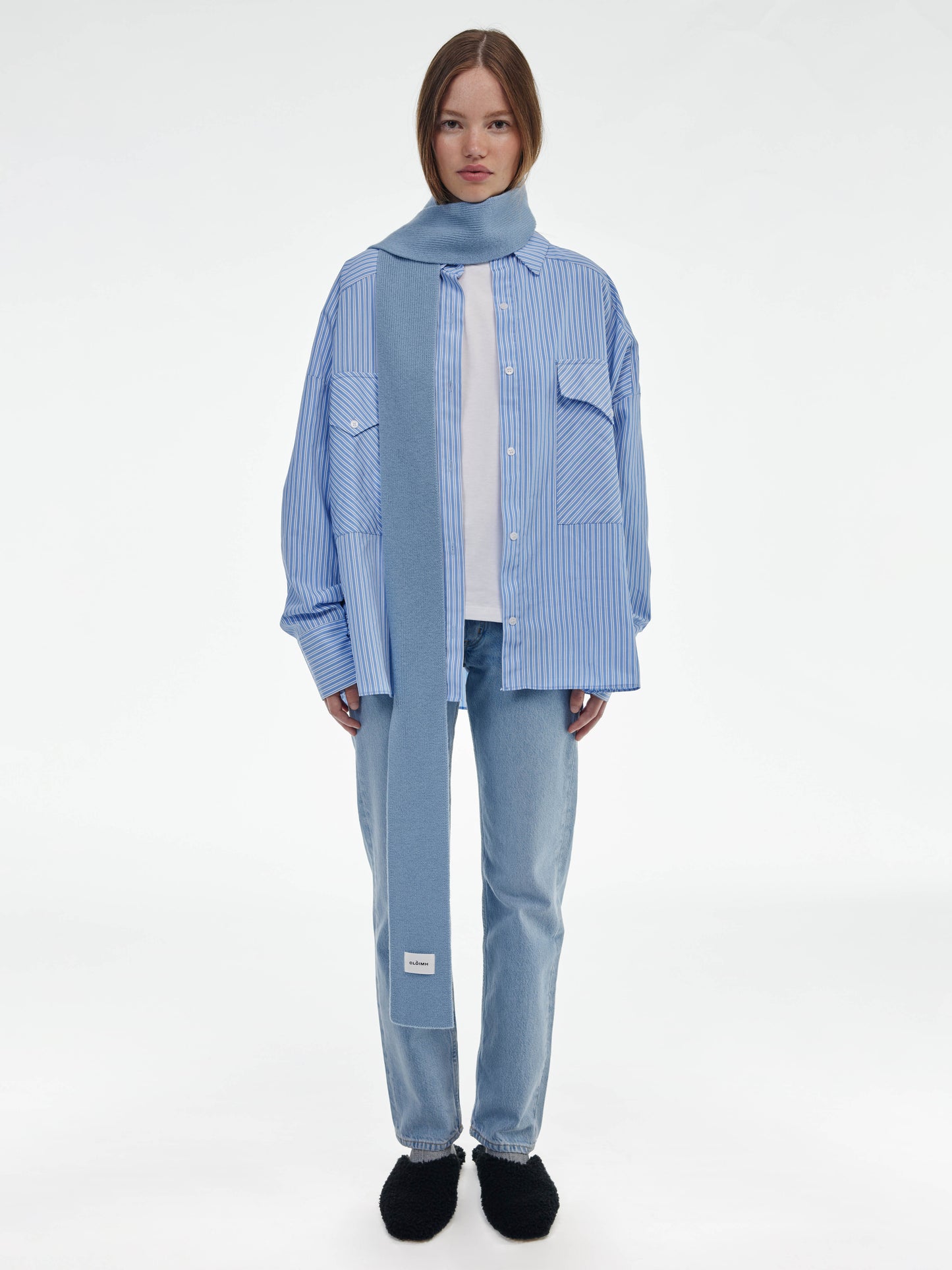 Mini Soft Wool Scarf - Soft Blue