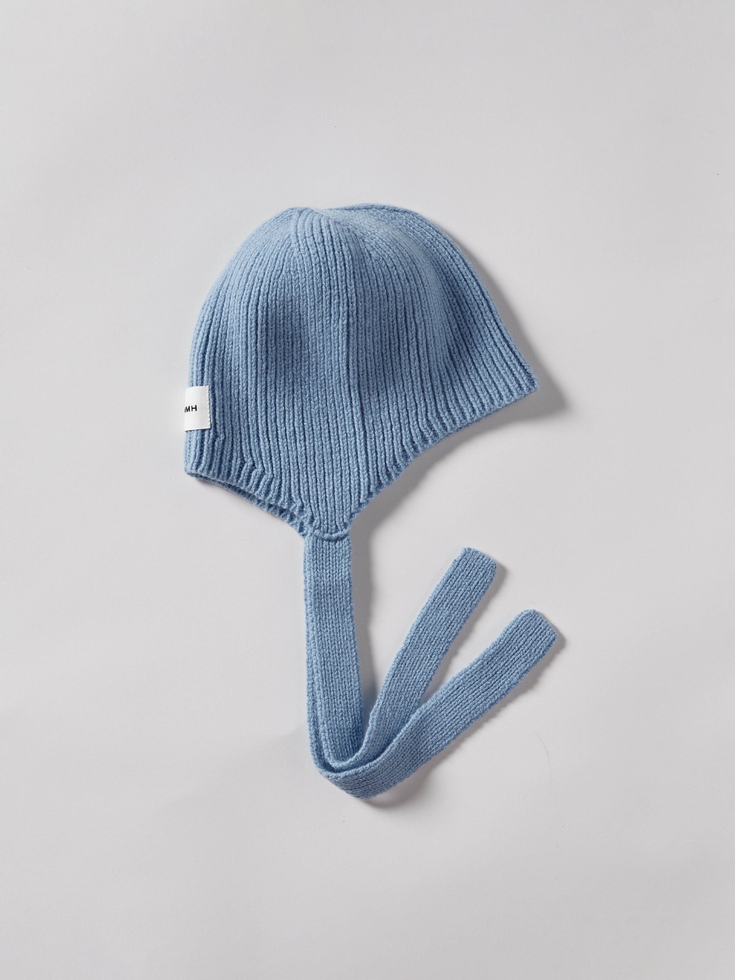 Soft Wool Tied Bonnet Hat - Soft Blue