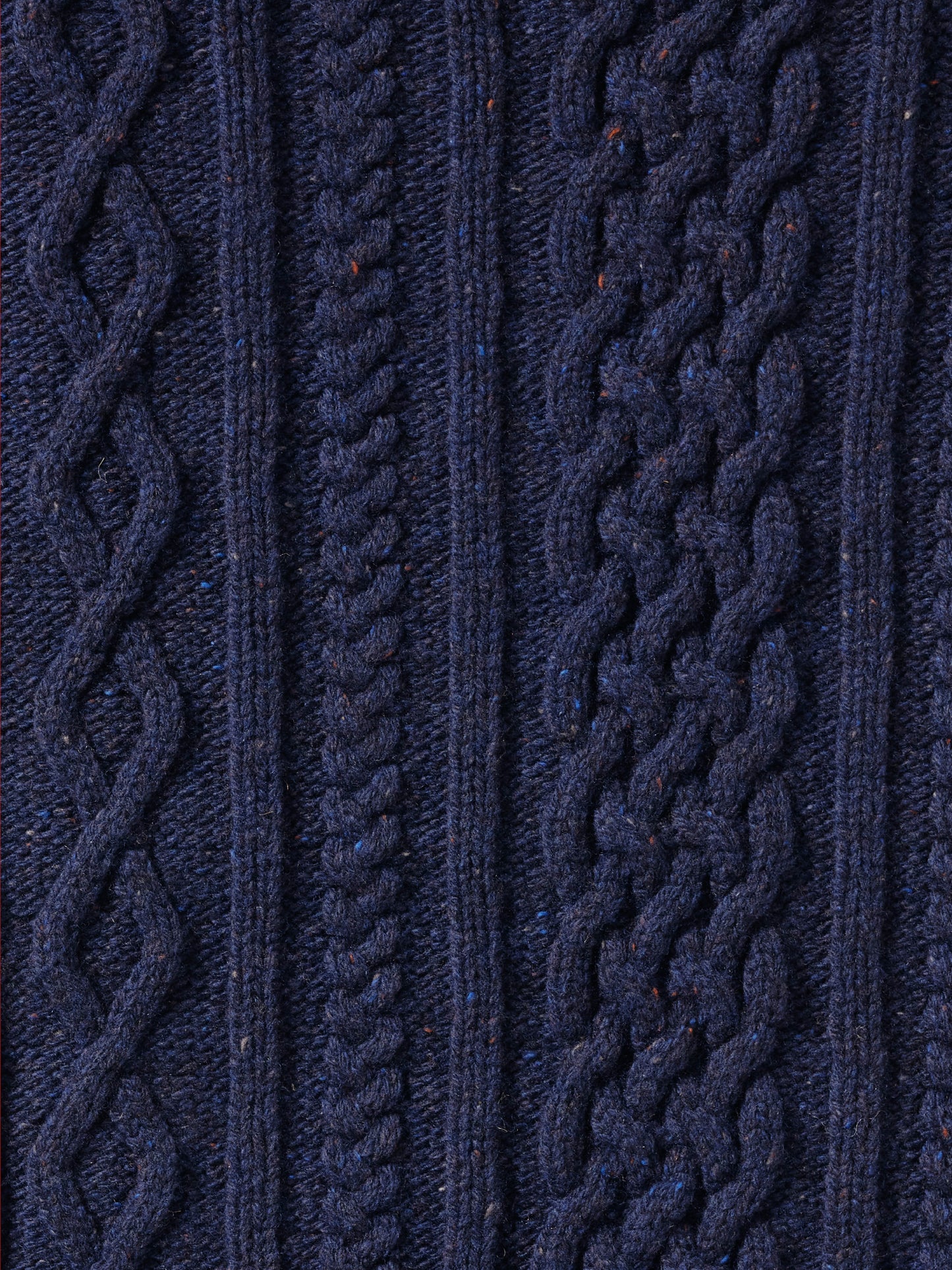 Aran Knit Wool Vest - Navy