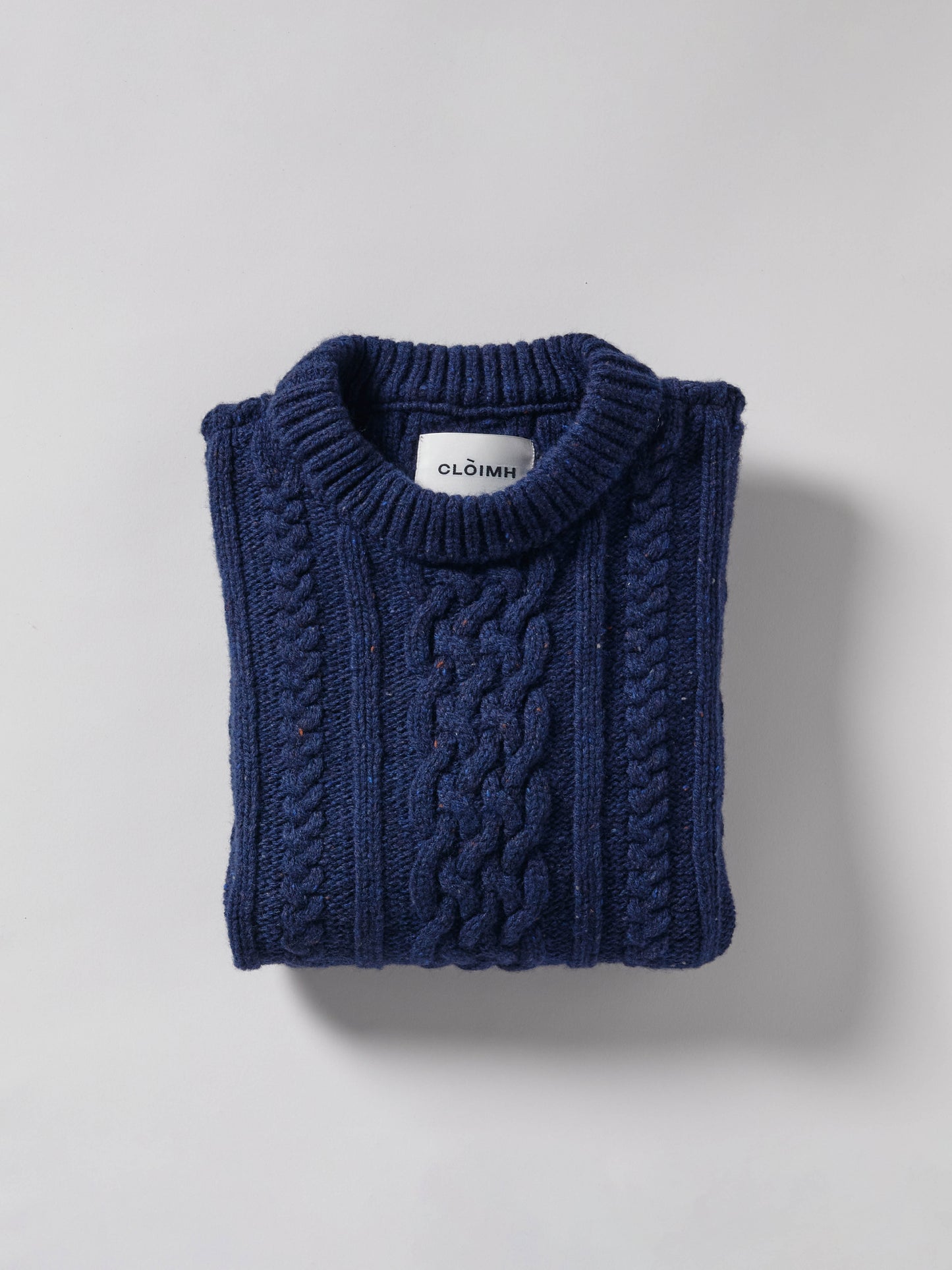 Aran Knit Wool Vest - Navy