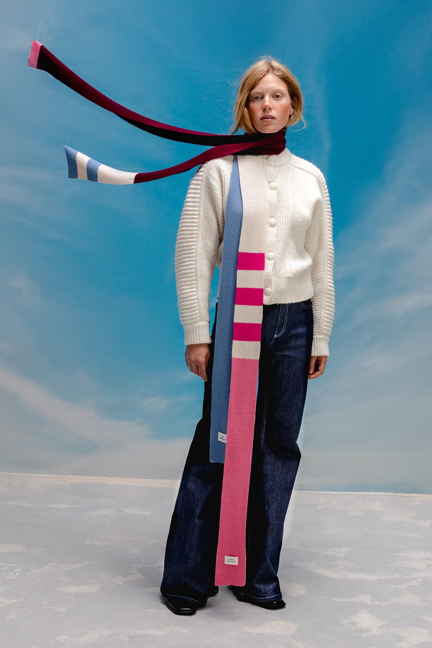 Striped Mini Soft Wool Scarf - CLÒIMH x Fabienne Chapot