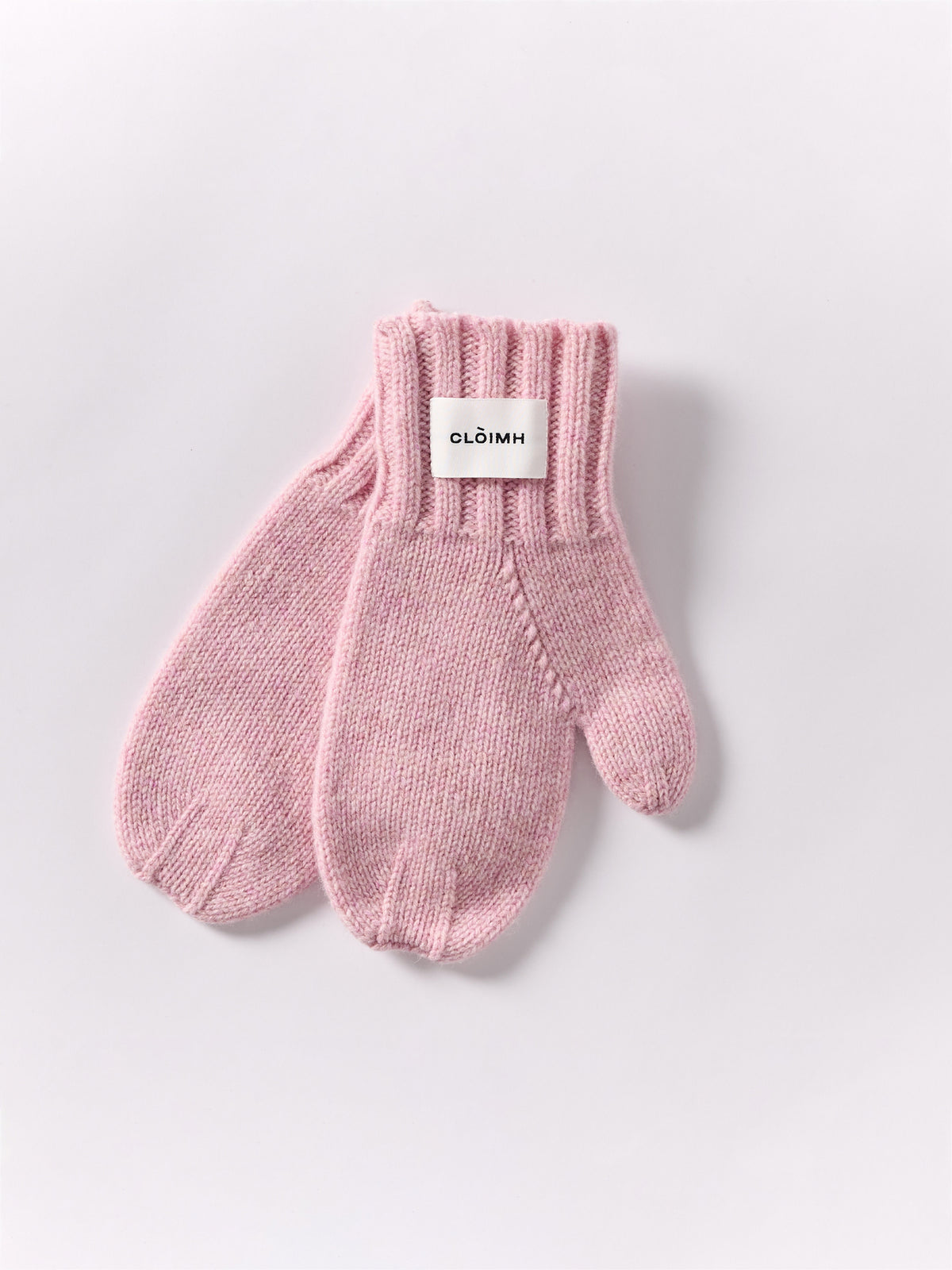 Oversized Wool Mittens - Rose