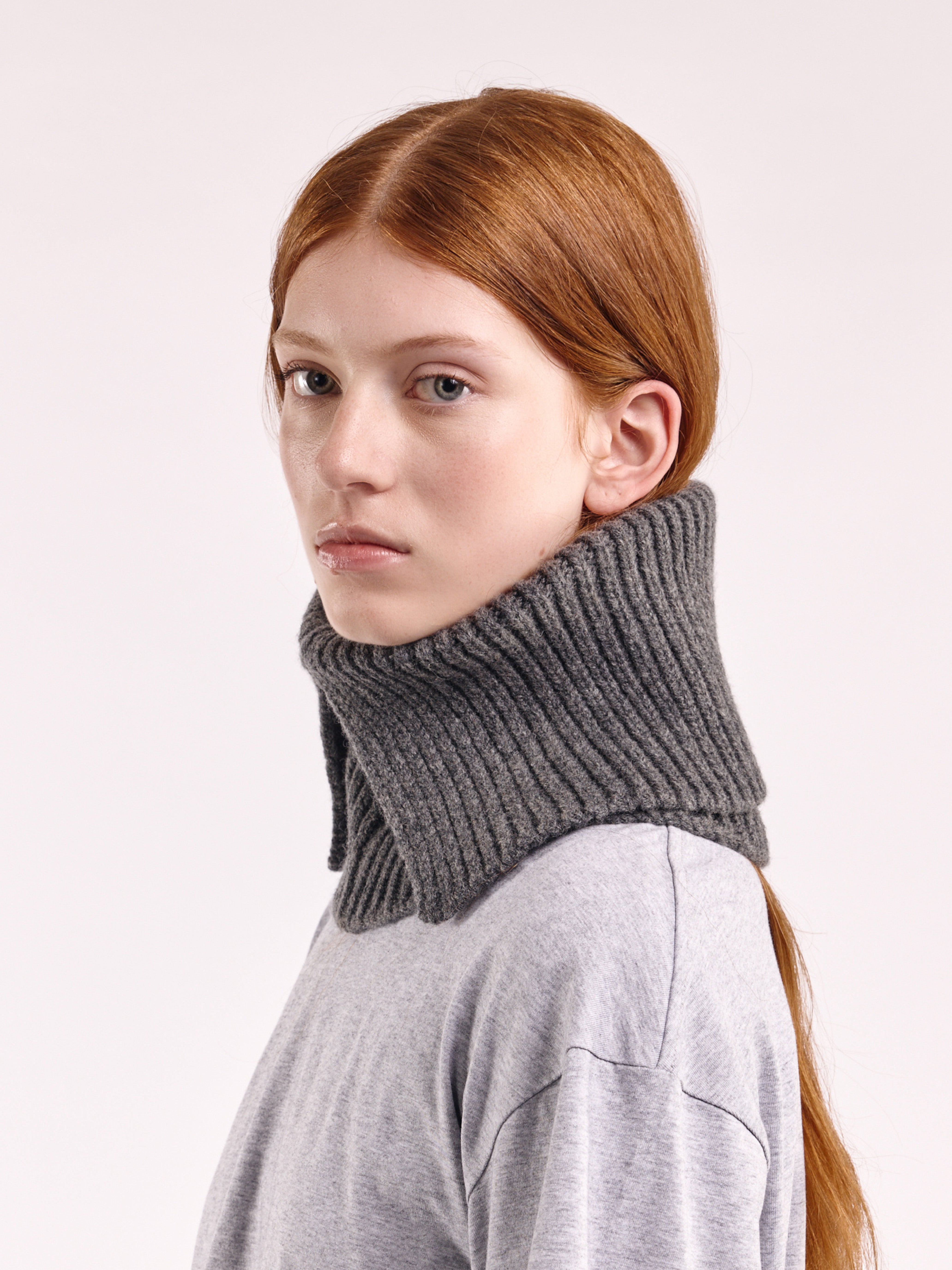 Wool Folded Neck Warmer - Dark Grey – CLÒIMH