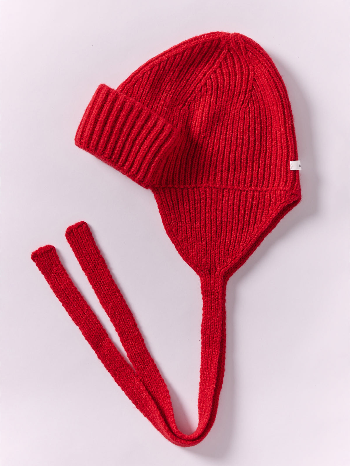 Wool Tied Trapper Hat - Red