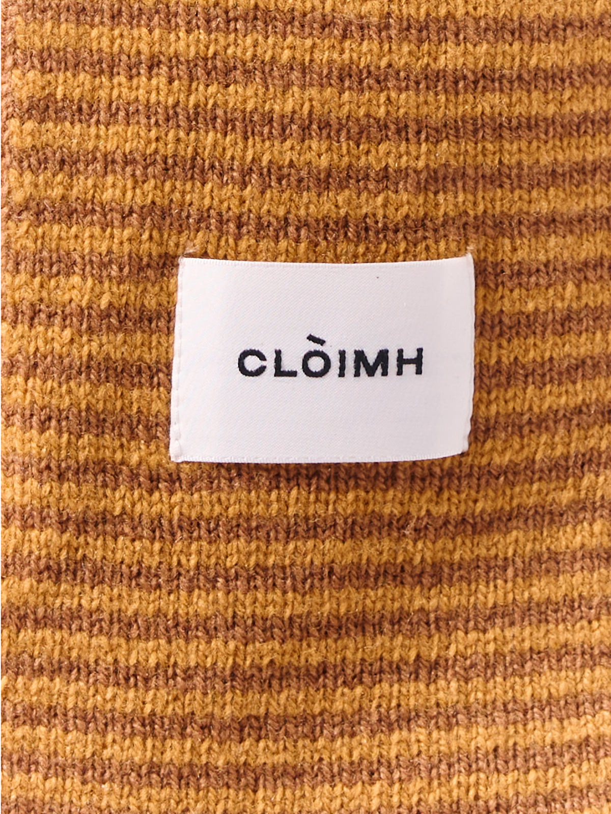 Striped Soft Wool Mini Scarf - Chai/Vintage Vicuna