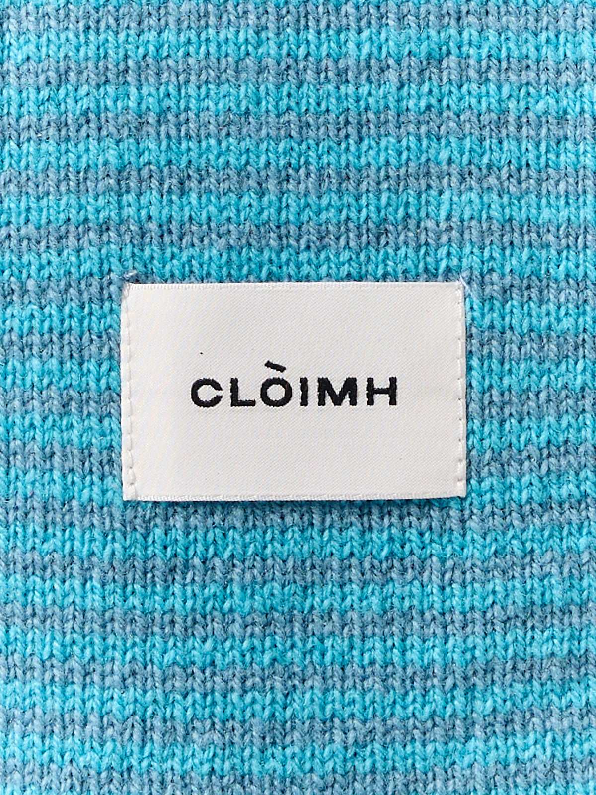 Striped Soft Wool Mini Scarf - Bright Blue/Dusk
