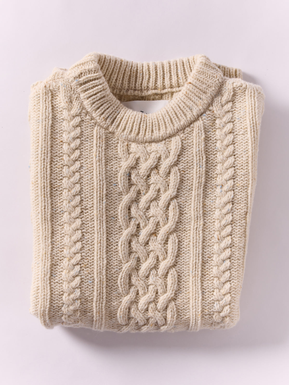 Aran Knit Wool Vest - Natural / One Size