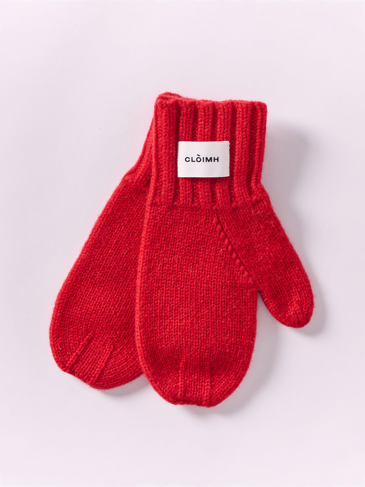 Oversized Wool Mittens - Red