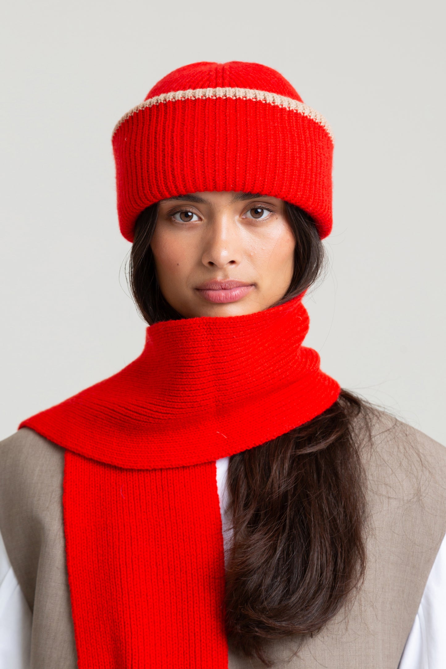 Soft Wool Scarf - Red