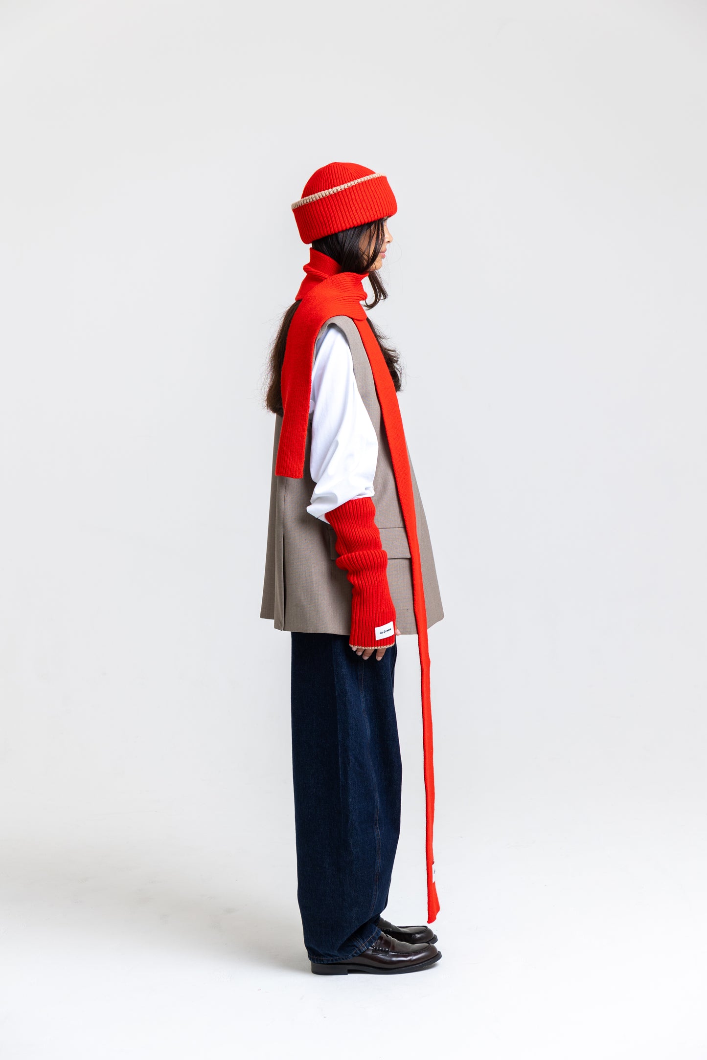 Soft Wool Scarf - Red