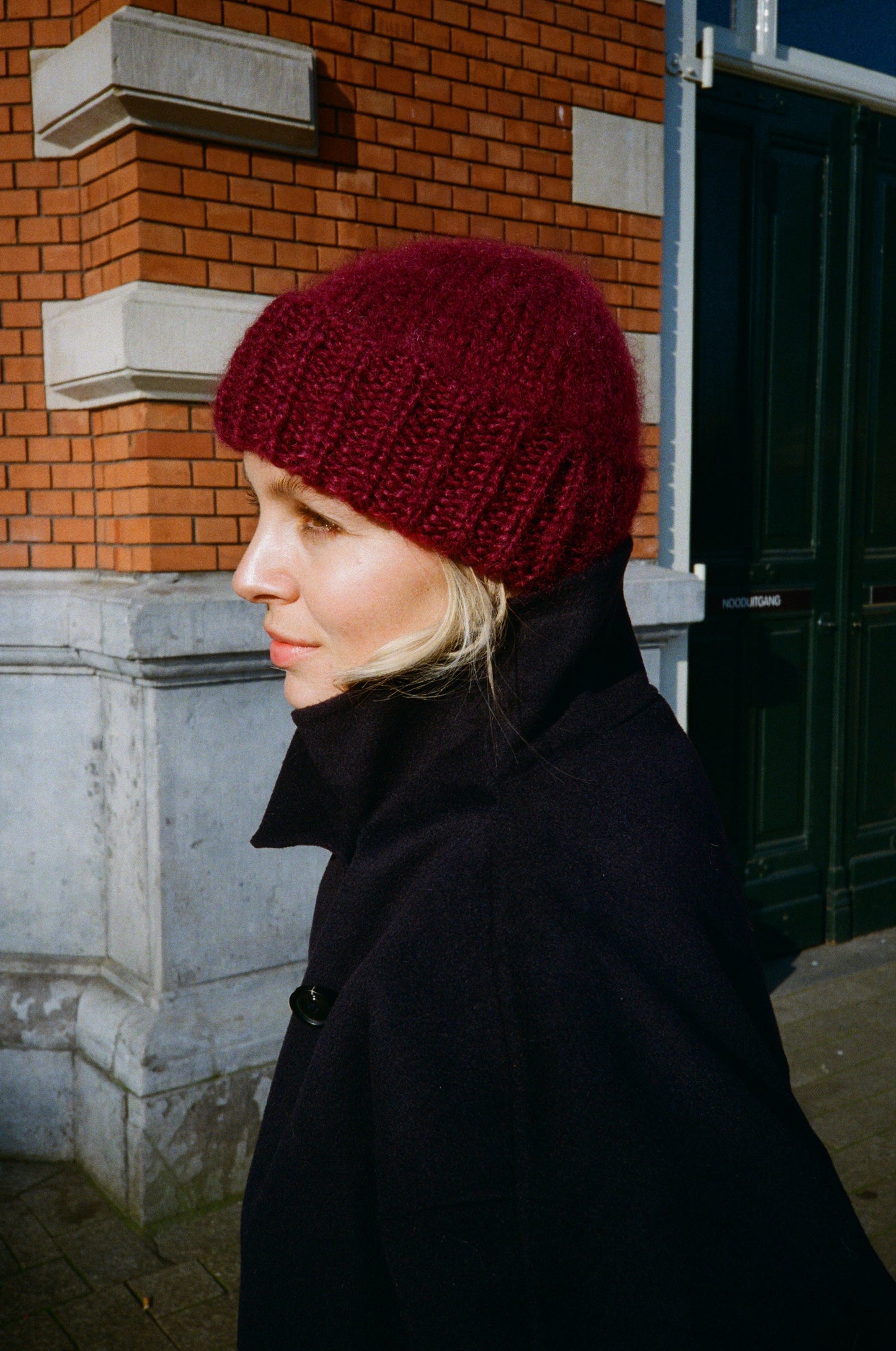 Brushed Mohair-Wool Beanie Hat - Burgundy (New Colour!)