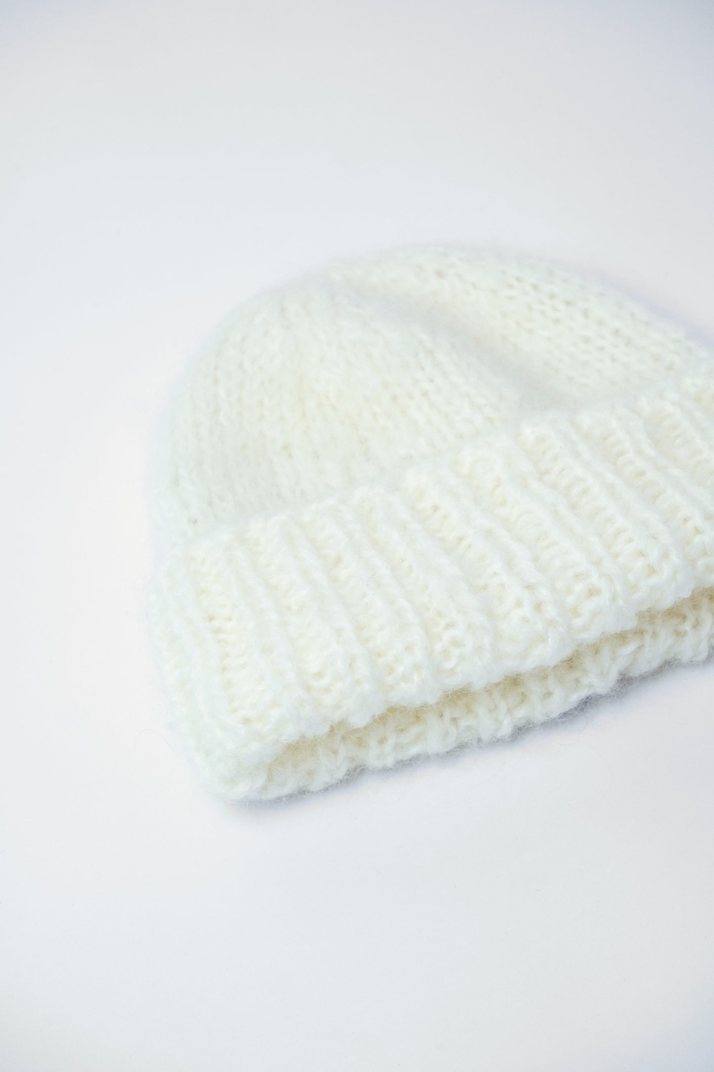 Brushed Mohair-Wool Beanie Hat - Off-White