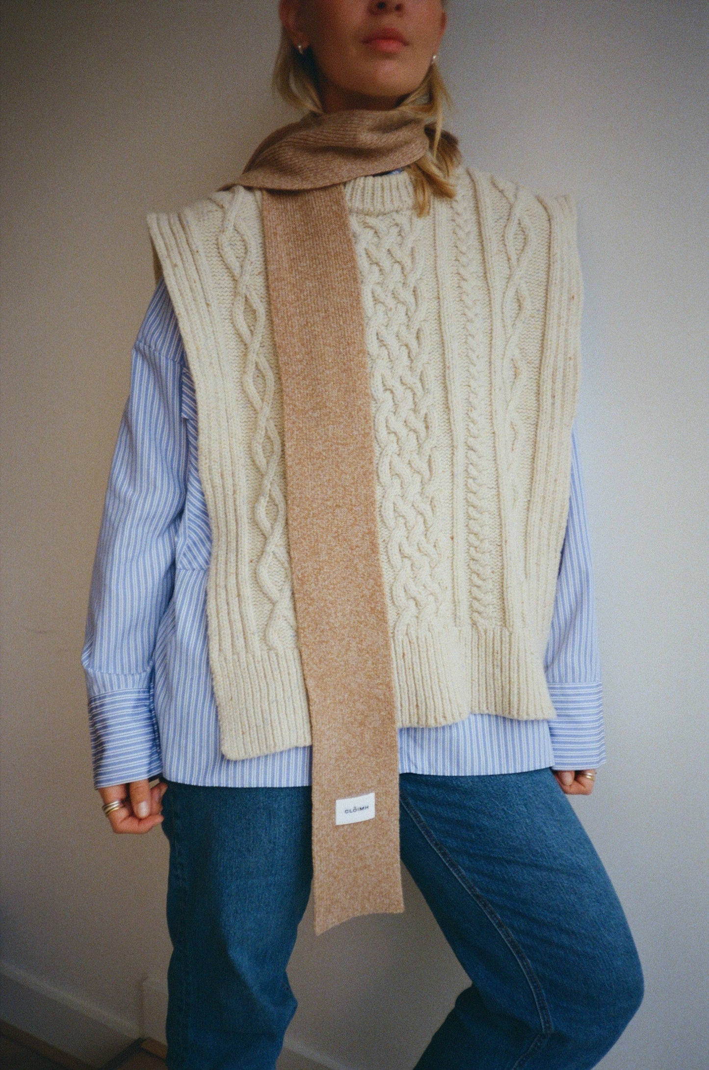 Mini Soft Wool Scarf - Sand Marl