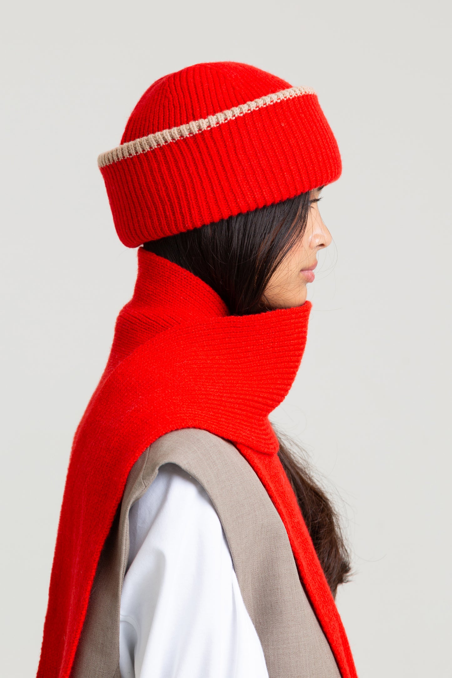 Soft Wool Scarf - Red