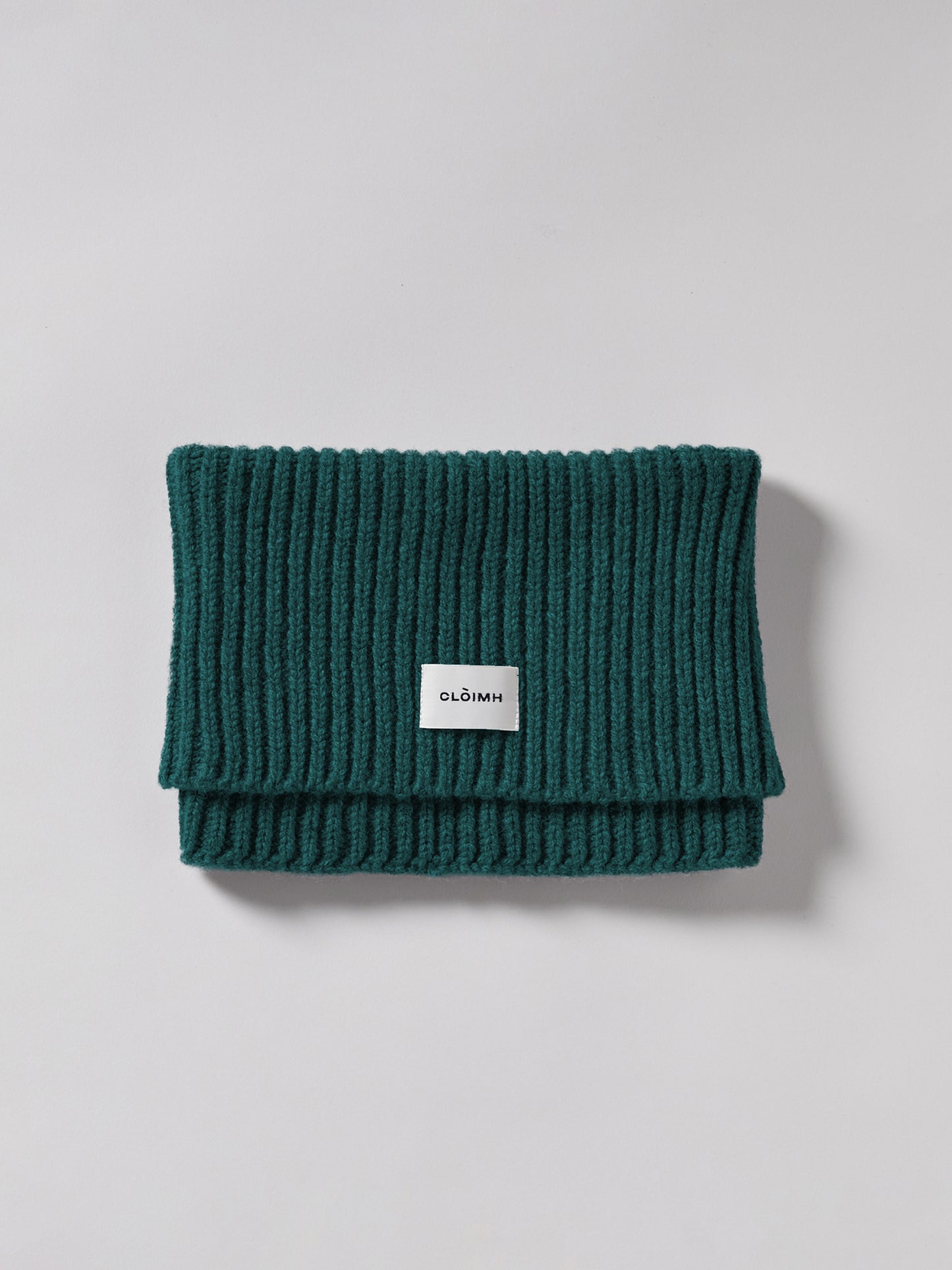 Soft Wool Chunky Folded Neck Warmer - Dark Green