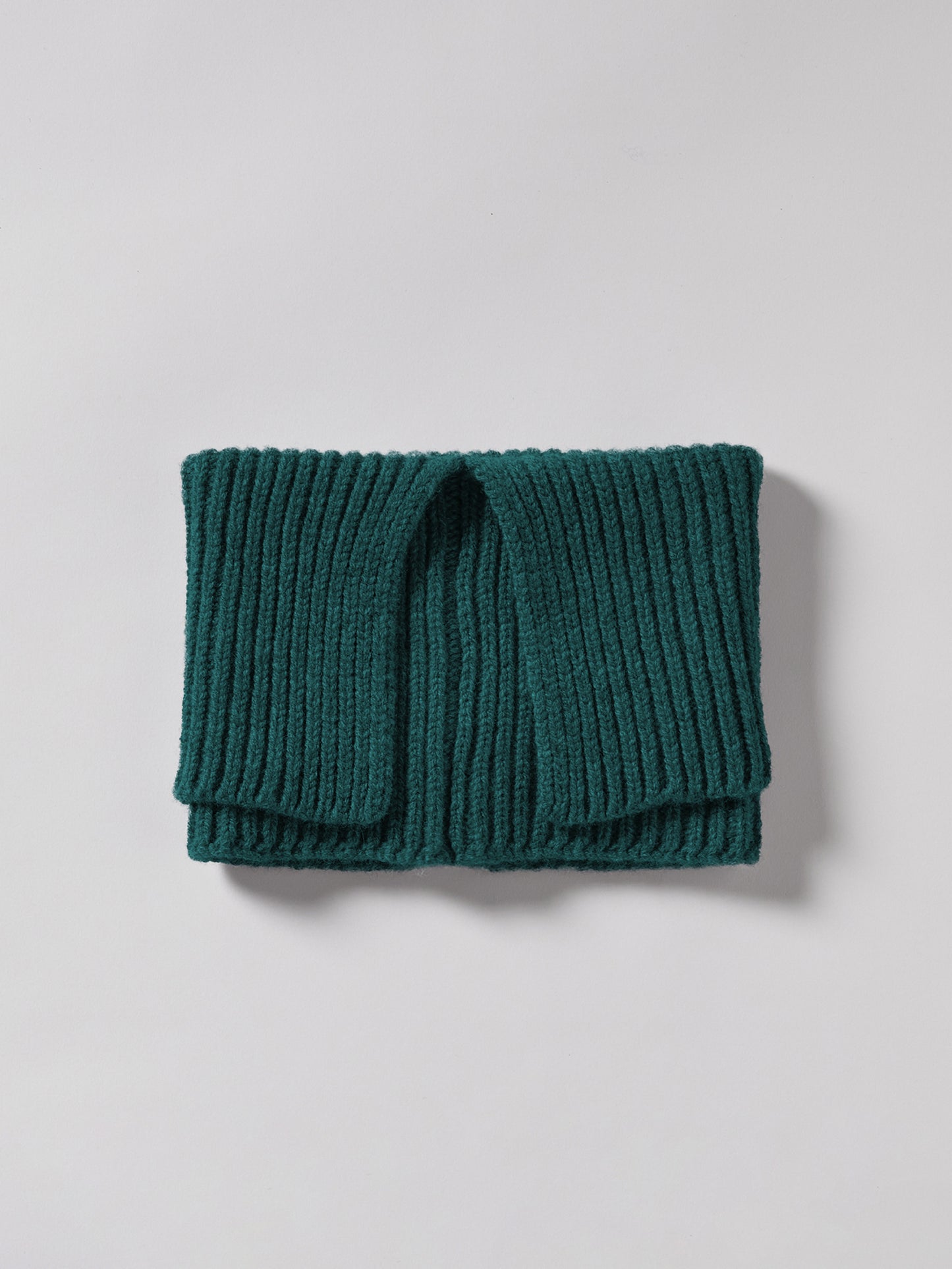 Soft Wool Chunky Folded Neck Warmer - Dark Green