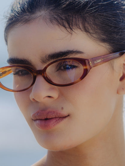 IOLLA x CLÒIMH Blue Light Filter Glasses Frame 002 - Cinnamon Swirl