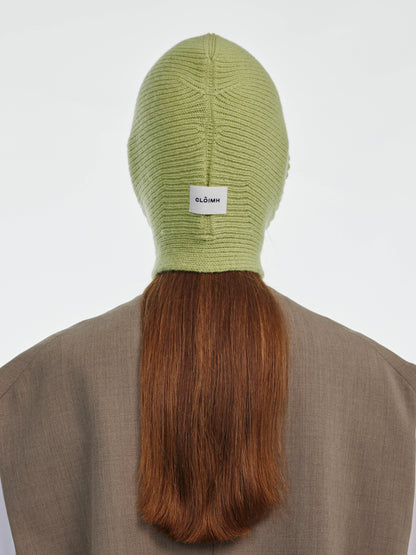 Wool Tied Hood - Light Green
