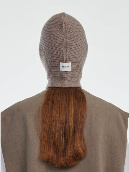 Wool Tied Hood - Mushroom