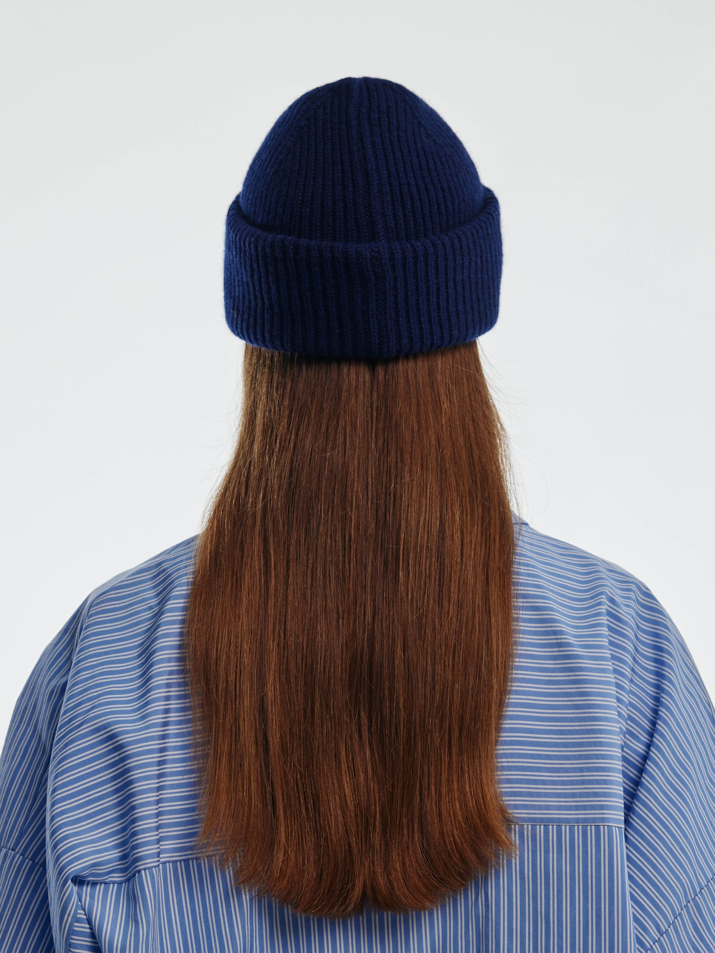 Chunky Soft Wool Beanie Hat - Navy