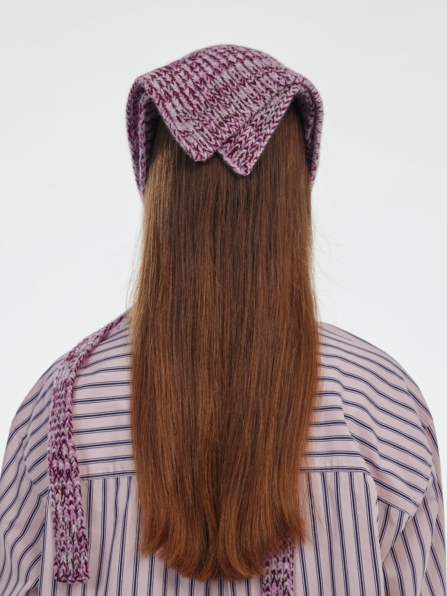 Marl Soft Wool Chunky Bandana - Burgundy/Pink Marl