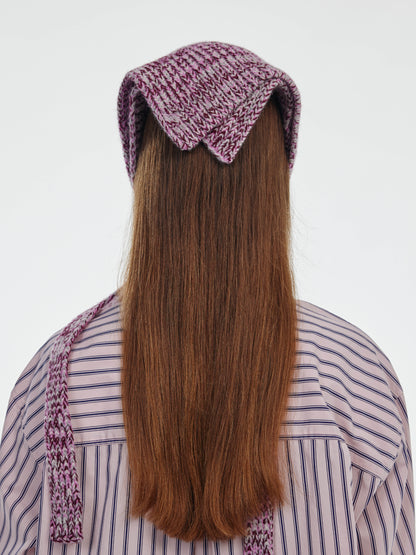 Marl Soft Wool Chunky Bandana - Burgundy/Pink Marl