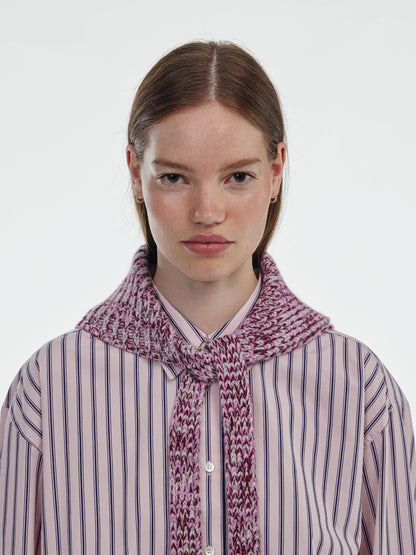 Marl Soft Wool Chunky Bandana - Burgundy/Pink Marl