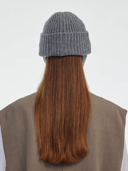 Wool Ear Flap Hat - Grey Melange