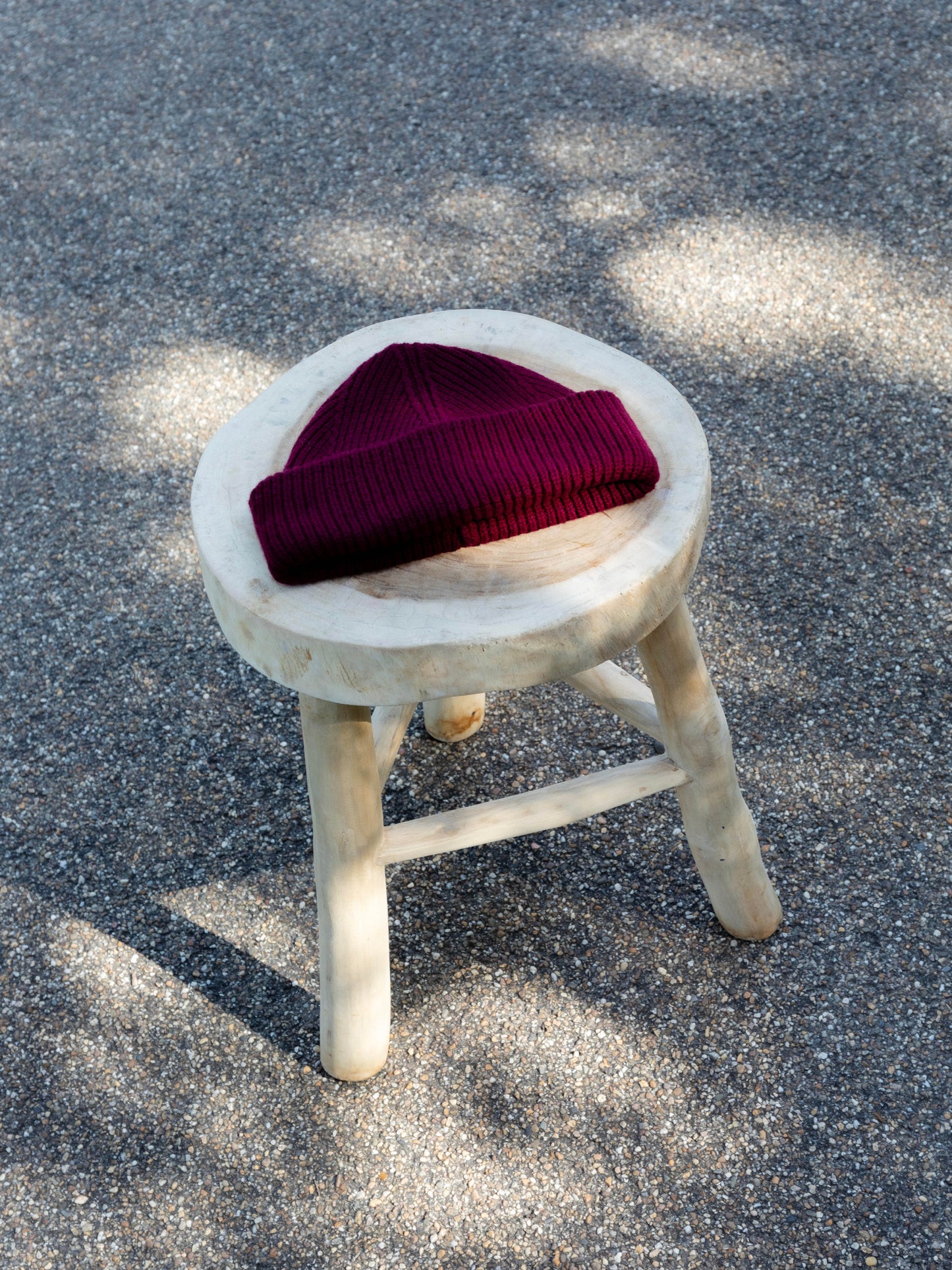 Chunky Soft Wool Beanie Hat - Burgundy