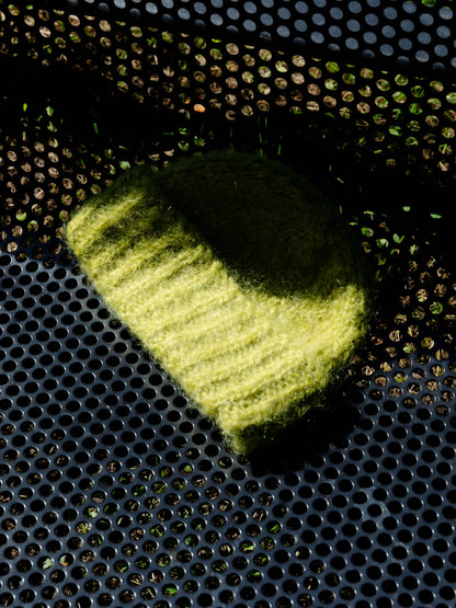 Brushed Mohair-Wool Beanie Hat - Pistachio