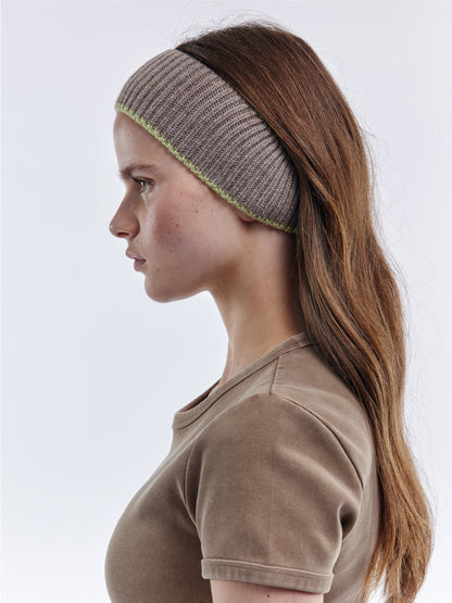Wool Head Band - Mushroom/Light Green