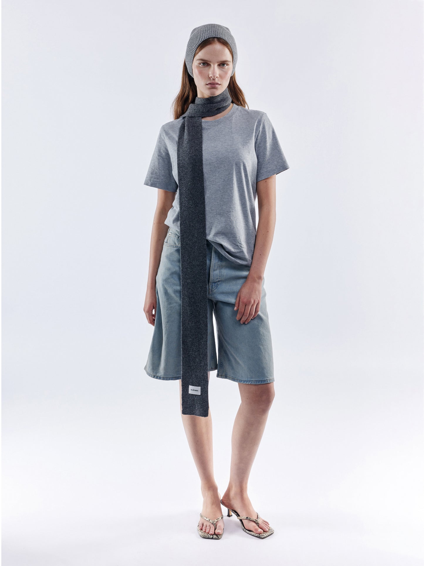 Mini Soft Wool Scarf - Dark Grey
