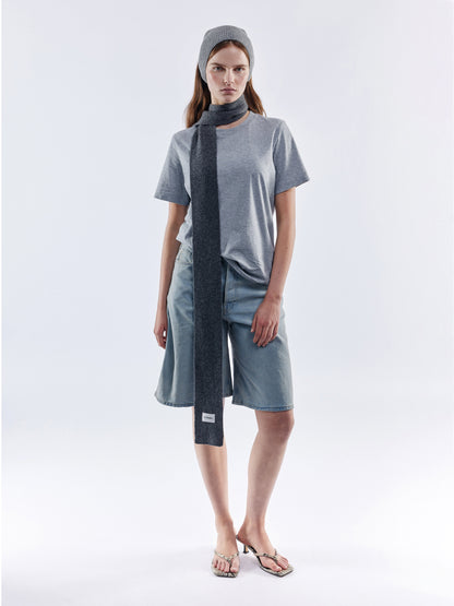 Mini Soft Wool Scarf - Dark Grey