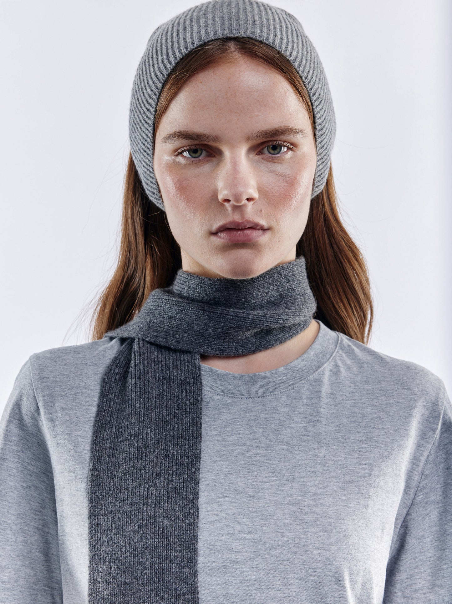 Mini Soft Wool Scarf - Dark Grey
