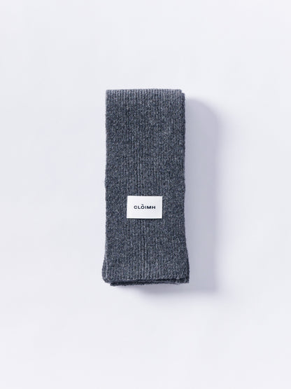 Mini Soft Wool Scarf - Dark Grey