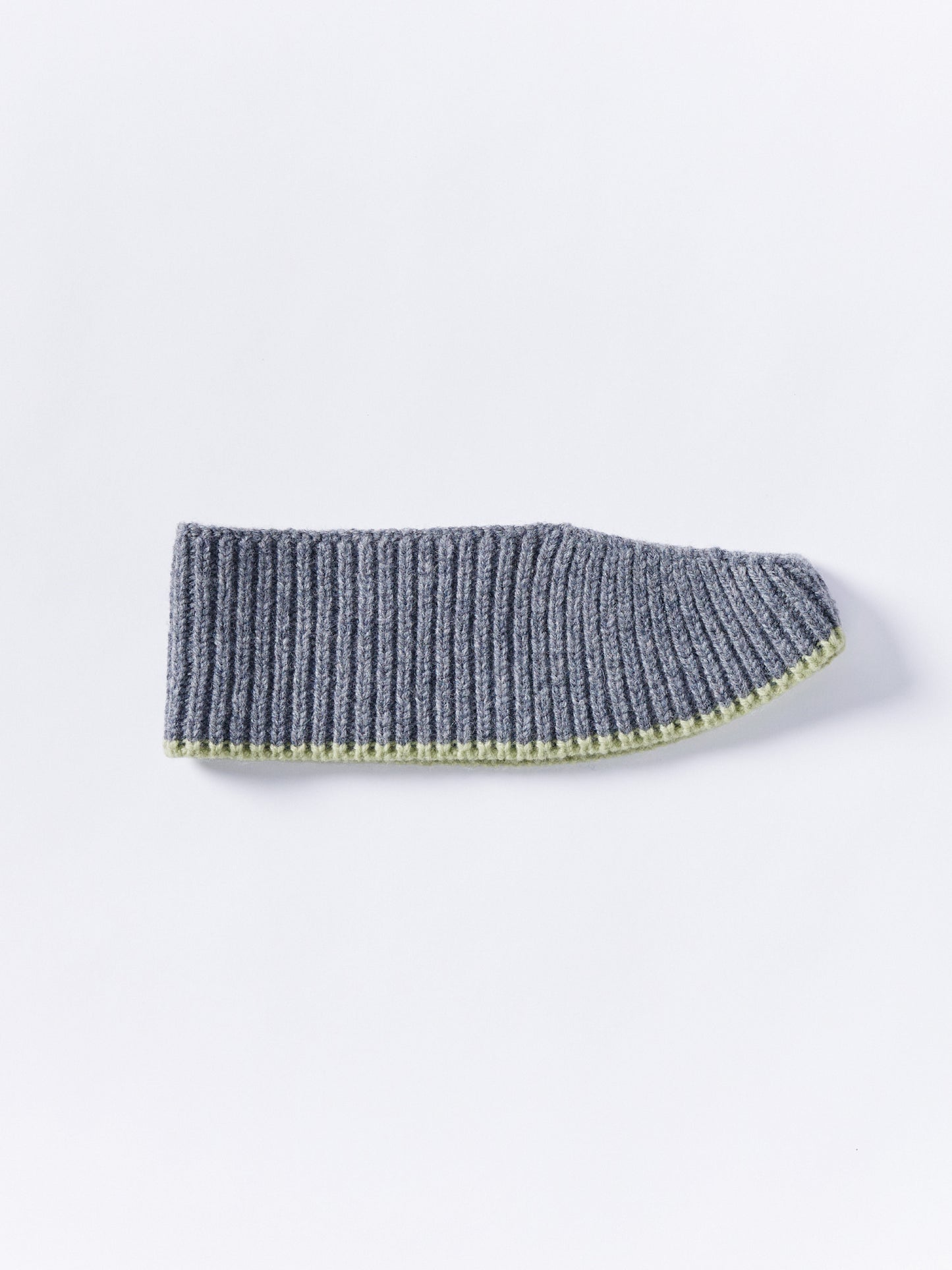 Wool Head Band - Grey Melange/Light Green