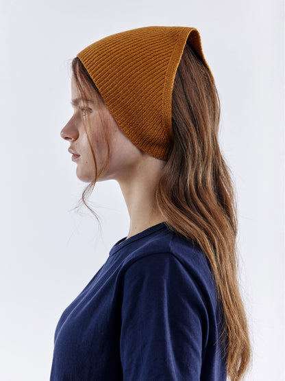 Ribbed Soft Wool Bandana - Chai