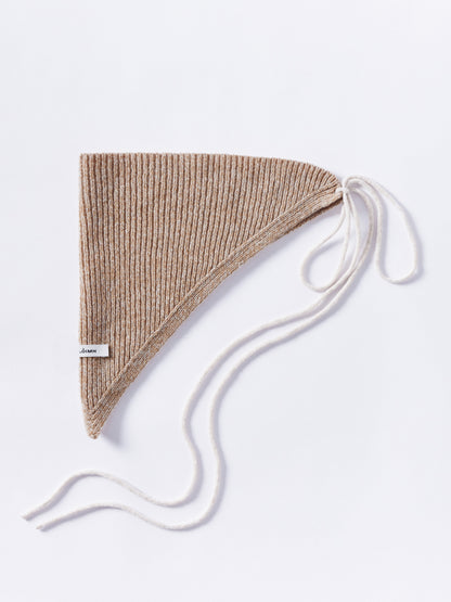 Ribbed Soft Wool Bandana - Sand Marl