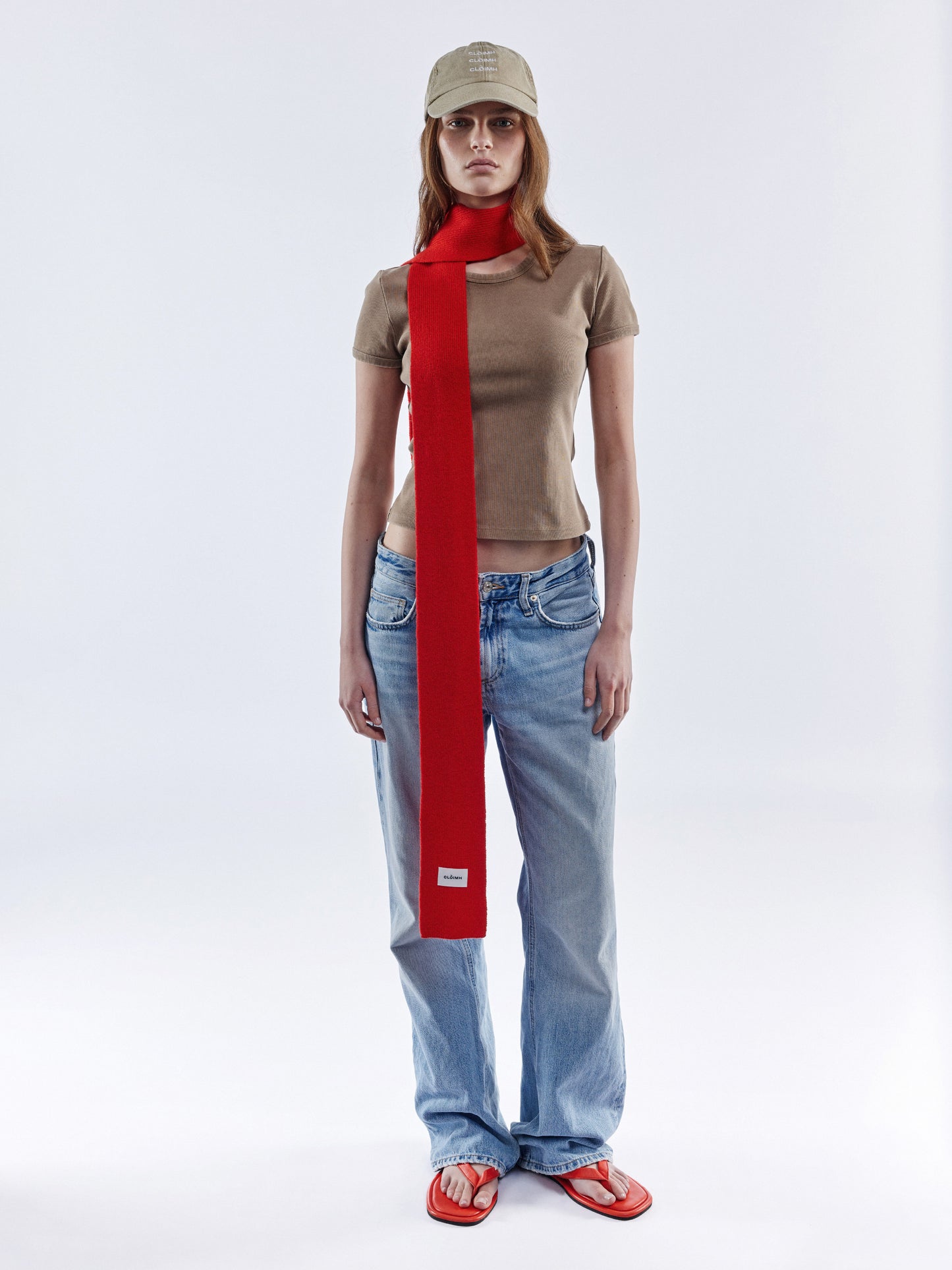Mini Soft Wool Scarf - Red