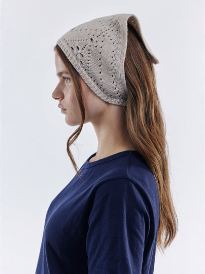Pointelle Soft Wool Bandana - Sand