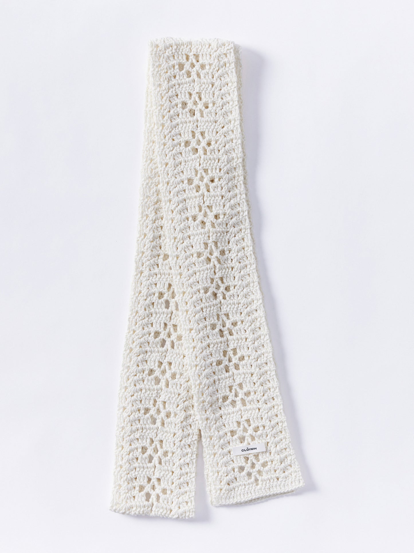 Hand Crocheted Mini Scarf - Off-White
