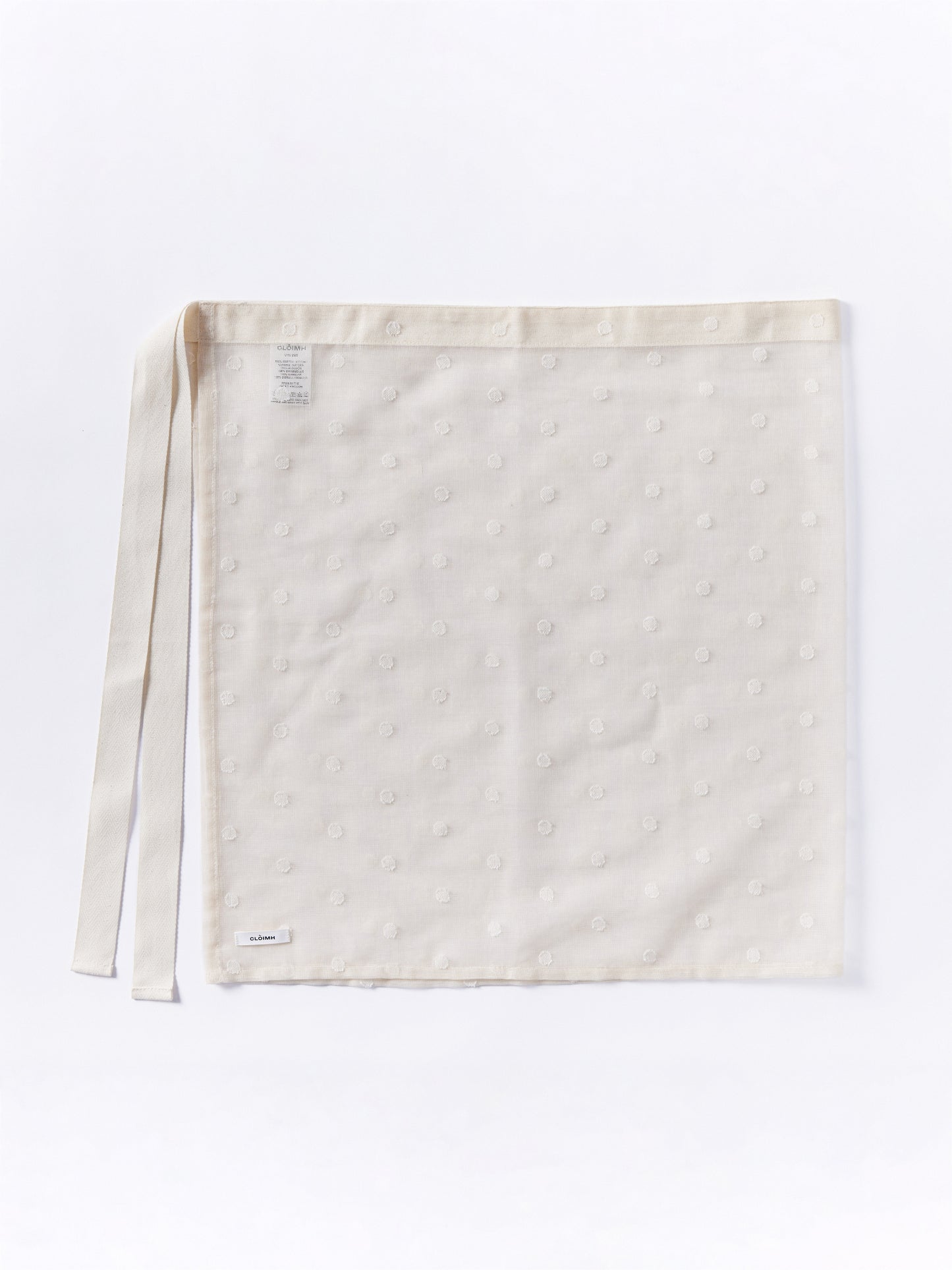 Polka Dot Tied Apron Skirt - Natural