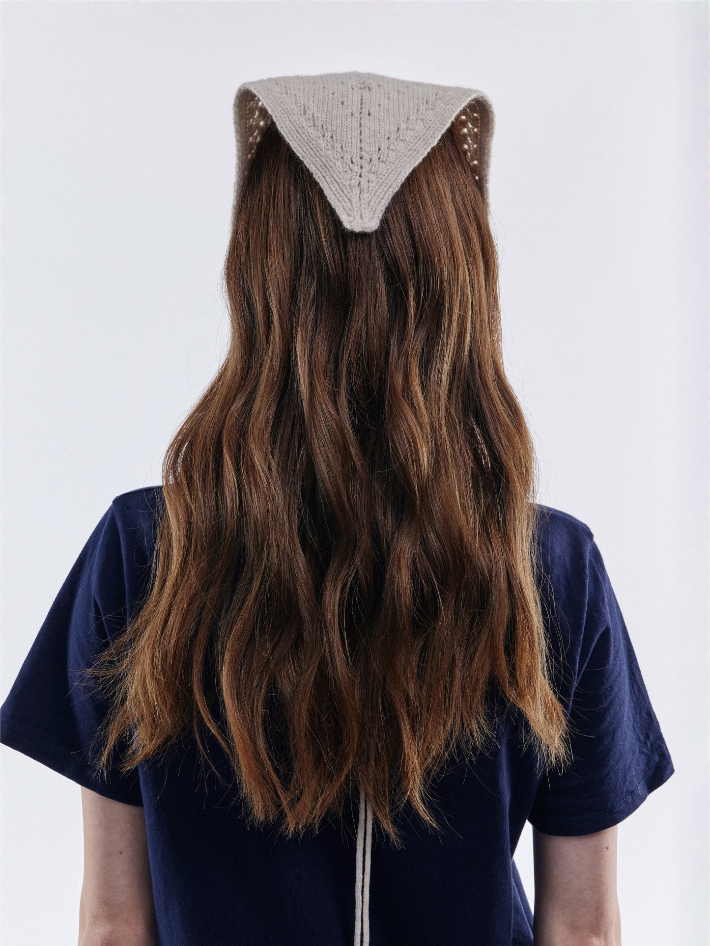 Pointelle Soft Wool Bandana - Sand